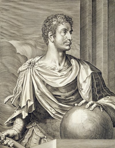D. Octavius Augustus (63 BC - 14 AD) Emperor of Rome 27 BC - 14 AD Engraved by Aegidius Sadeler (1570-1629) by Tiziano Vecelli
